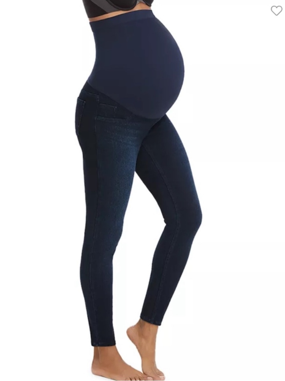 SPANX Maternity Dark Wash Mama Jean-ish Ankle Leggings Small Skinny